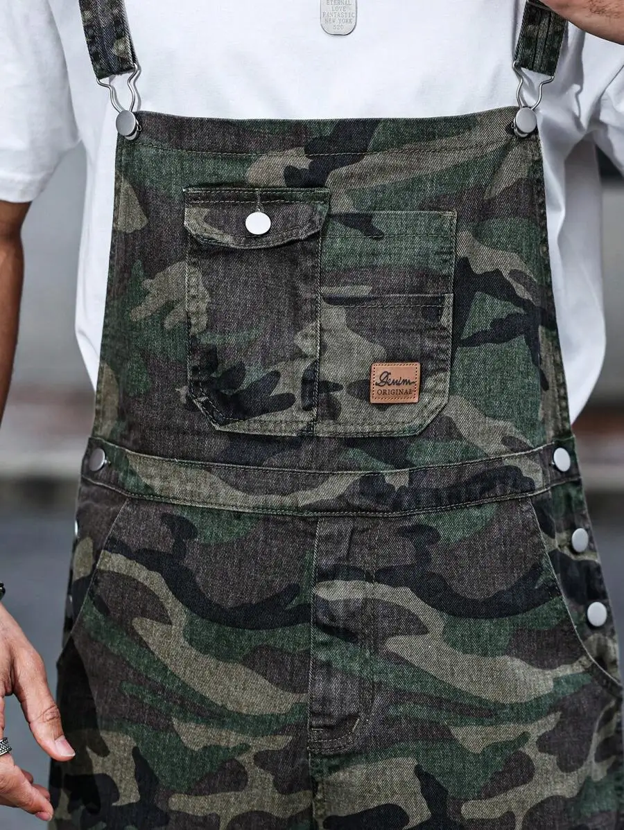 Mens Camouflage Denim Overalls Casual Streetwear Workwear
Mens Camouflage Denim Overalls Casual Streetwear Workwear