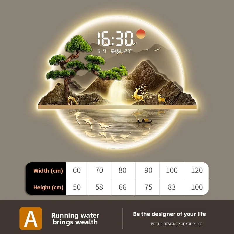 Indoor Wall Decoration Wall Clock Display Time Temperature Calendar Wall Watch Corridor Living Room LED Mute Clock Mural Watch
Indoor Wall Decoration Wall Clock Display Time Temperature Calendar Wall Watch Corridor Living Room LED Mute Clock Mural Watch