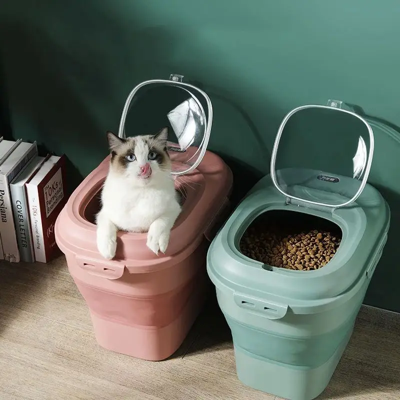 Plastic Folding Rice Container Pet Dogs Cats Food Storage Bucket Moisture Insect Prevention Grain Box Household Kitchen Supplies
Plastic Folding Rice Container Pet Dogs Cats Food Storage Bucket Moisture Insect Prevention Grain Box Household Kitchen Supplies