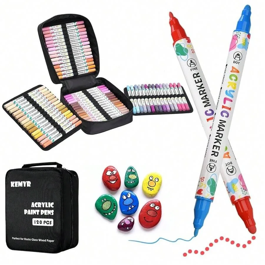 Colors Acrylic Paint Pens, Dual Tip Acrylic Paint Markers For Paper, Wood, Canvas, Stone, Rock Painting, Glass, Fabric, DIY, Ce
Colors Acrylic Paint Pens, Dual Tip Acrylic Paint Markers For Paper, Wood, Canvas, Stone, Rock Painting, Glass, Fabric, DIY, Ce