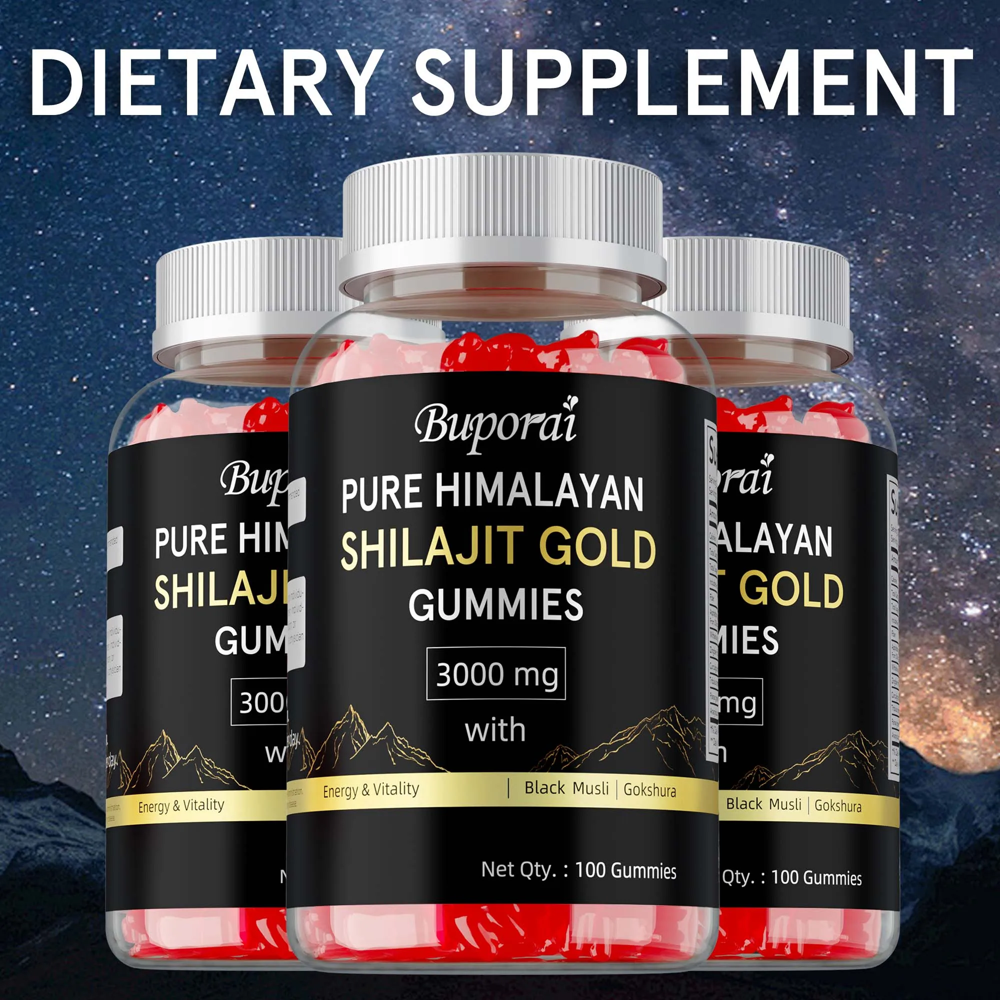 Pure Himalayan Shilajit Gold Gummies - Reduces Fatigue, Replenish Energy, Muscle Recovery, Improve Athletic Performance
Pure Himalayan Shilajit Gold Gummies - Reduces Fatigue, Replenish Energy, Muscle Recovery, Improve Athletic Performance