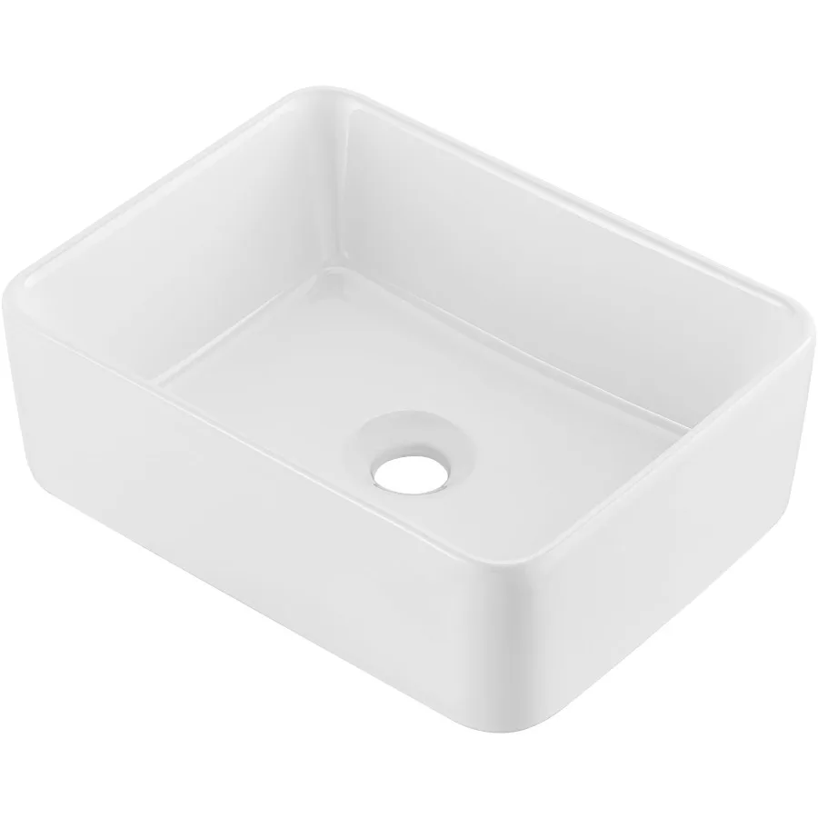 Rectangular Basin 16"x12" Countertop Sink for Bathrooms Crafted from White Ceramic Designed for Above Counter Use
Rectangular Basin 16"x12" Countertop Sink for Bathrooms Crafted from White Ceramic Designed for Above Counter Use