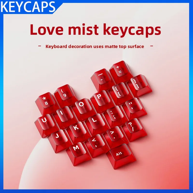Mist Red Love Theme Keycap Mechanical Keyboard Accessories Top Fog Transparent PC Material DIY Gaming Keyboard
Mist Red Love Theme Keycap Mechanical Keyboard Accessories Top Fog Transparent PC Material DIY Gaming Keyboard