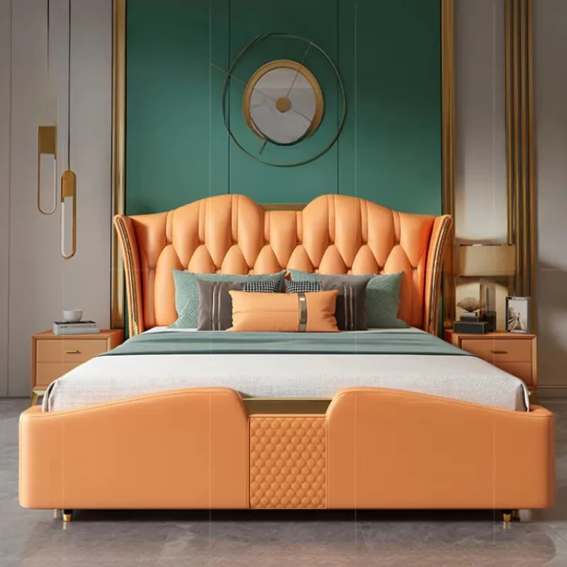 European Master Aesthetic Bed Frame Luxury Nordic King Twin Genuine Leather Double Bed Frame Modern Cama Matrimonial Furniture
European Master Aesthetic Bed Frame Luxury Nordic King Twin Genuine Leather Double Bed Frame Modern Cama Matrimonial Furniture