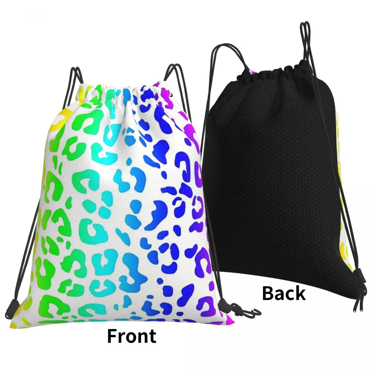 Rainbow And White Spots Leopard Print Backpacks Multi-function Portable Drawstring Bags Sports Bag Book Bag For Man Woman School
Rainbow And White Spots Leopard Print Backpacks Multi-function Portable Drawstring Bags Sports Bag Book Bag For Man Woman School