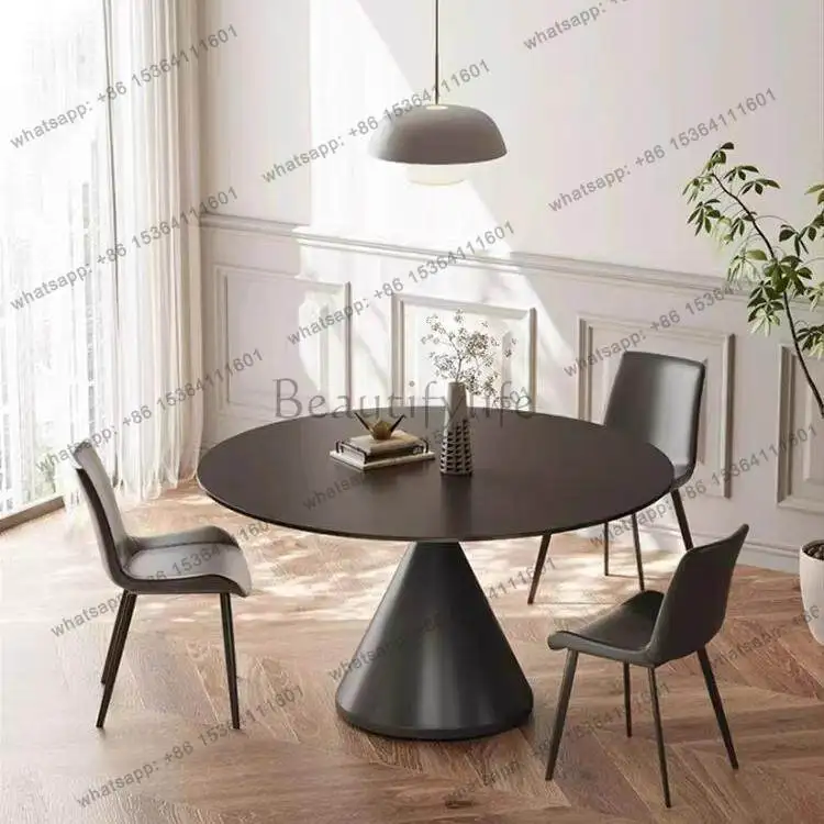 Light luxury simple rock slab dining table pure black household round inlaid turntable small apartment
Light luxury simple rock slab dining table pure black household round inlaid turntable small apartment