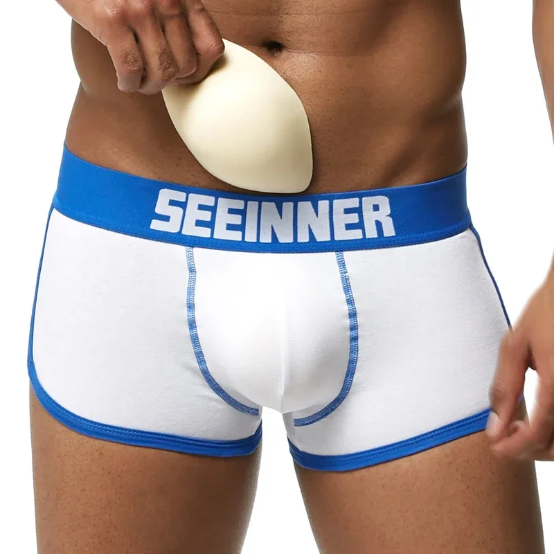 Men's Cotton Boxer Briefs with Removable Padded Cup Solid Color Contrast Stitching Enhancing Pouch Design Comfort Confident Wear
Men's Cotton Boxer Briefs with Removable Padded Cup Solid Color Contrast Stitching Enhancing Pouch Design Comfort Confident Wear