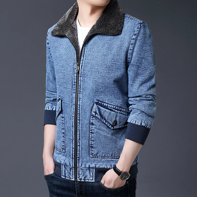 2024 Men's Fur Collar Autumn and Winter Denim Jacket Fleece Padded Lapel Youth Jacket
2024 Men's Fur Collar Autumn and Winter Denim Jacket Fleece Padded Lapel Youth Jacket