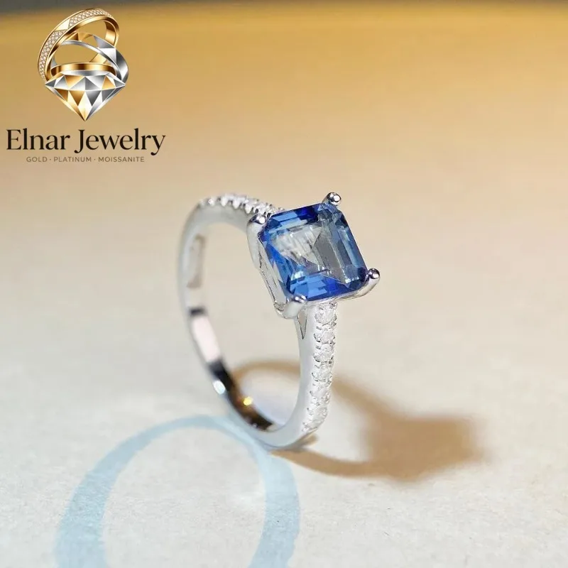 Elnar Jewelry Luxury Solid Platinum PT950 Women's Square Sky Blue Moissanite Diamond Ring
Elnar Jewelry Luxury Solid Platinum PT950 Women's Square Sky Blue Moissanite Diamond Ring