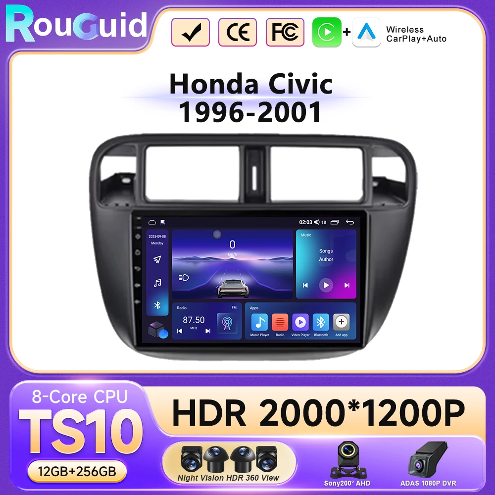 Android 16 Carplay Auto For Honda Civic 1996 1997 1998 1999 2000 2001 Multimedia Car Radio Player 4G Stereo 2 Din Tape Recorder
Android 16 Carplay Auto For Honda Civic 1996 1997 1998 1999 2000 2001 Multimedia Car Radio Player 4G Stereo 2 Din Tape Recorder