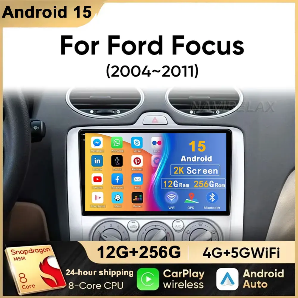 Для Ford Focus 2 3 Mk2/Mk3 2004-2011 4G Carplay Авто Стерео RDS Головное устройство 2 Din Android 15 Автомобильный радиоприемник Мультимедийный видеоплеер GPS
Для Ford Focus 2 3 Mk2/Mk3 2004-2011 4G Carplay Авто Стерео RDS Головное устройство 2 Din Android 15 Автомобильный радиоприемник Мультимедийный видеоплеер GPS