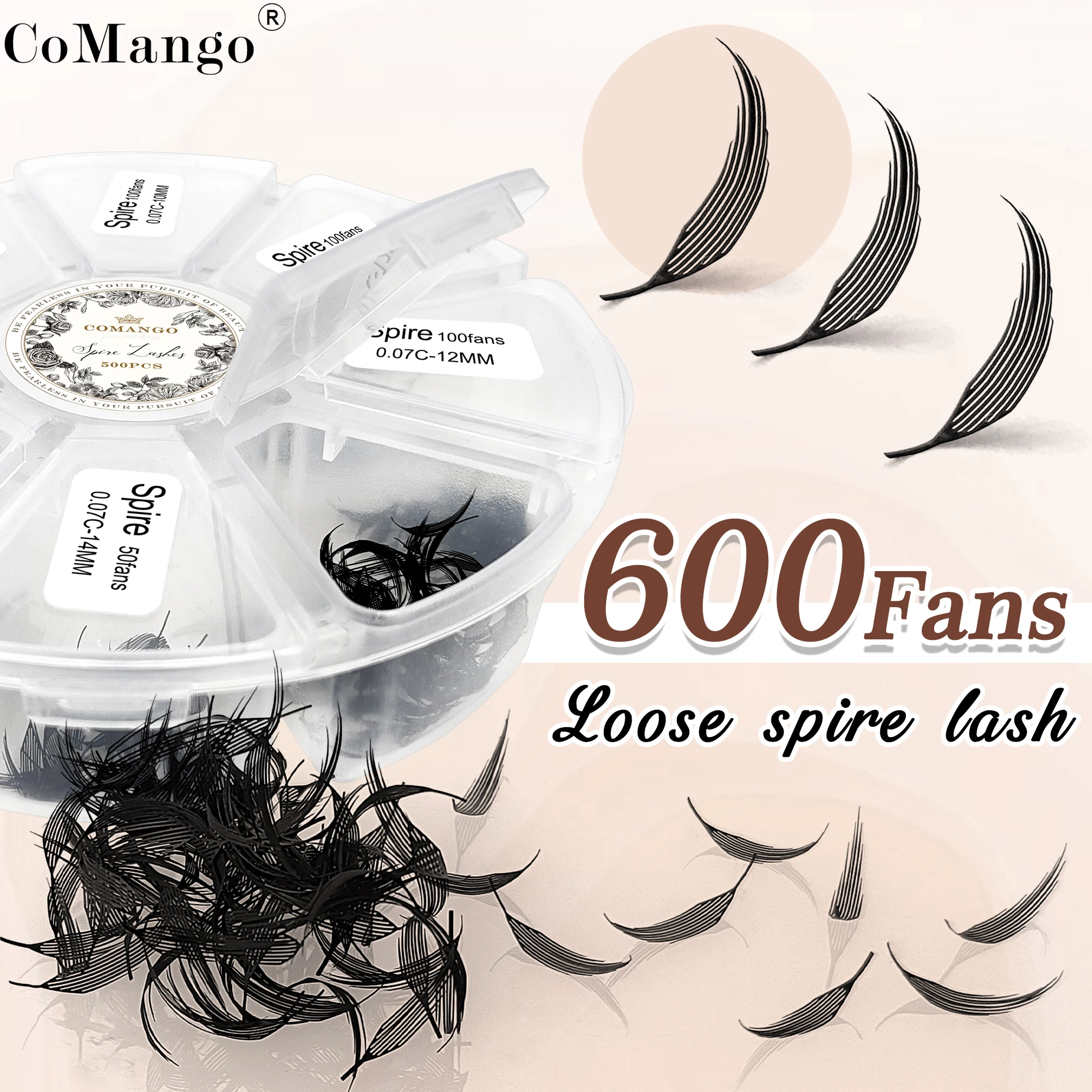 Feather Shape 600Fans Comic Spire Eyelashes Extension Pre Made Fans Ultra Soft Fibers Matte Black Individual Wispy Volume Lashes
Feather Shape 600Fans Comic Spire Eyelashes Extension Pre Made Fans Ultra Soft Fibers Matte Black Individual Wispy Volume Lashes