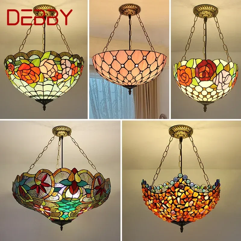 DEBBY Tiffany Pendant Lamp LED Retro Creativity Living Room restaurant Bedroom Villa Hotel Corridor Color Glass Chandelier
DEBBY Tiffany Pendant Lamp LED Retro Creativity Living Room restaurant Bedroom Villa Hotel Corridor Color Glass Chandelier