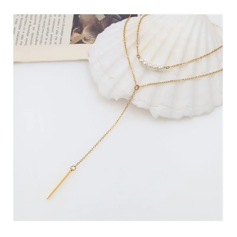 Wind Fashion Simple Double-layer Fringed Long Clavicle Chain Gold Titanium Steel Fringed Necklace Women's High Sense
Wind Fashion Simple Double-layer Fringed Long Clavicle Chain Gold Titanium Steel Fringed Necklace Women's High Sense