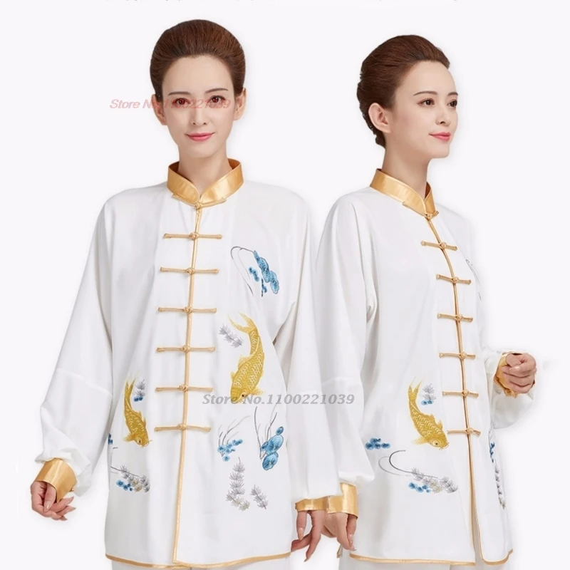 2025 chinese kung fu tai chi clothing martial arts taijiquan wushu exercise uniform koi embroidery tops+pants training exercise
2025 chinese kung fu tai chi clothing martial arts taijiquan wushu exercise uniform koi embroidery tops+pants training exercise