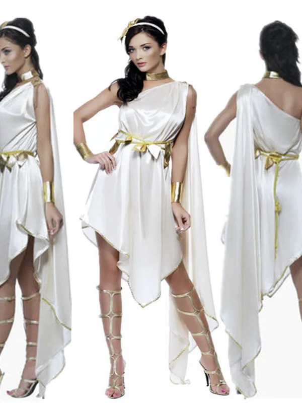 Adult Women's Halloween Queen of Egypt COS Costume White Oblique Shoulder Skirt Stage Performance Clothing Chinese Manufacturer
Adult Women's Halloween Queen of Egypt COS Costume White Oblique Shoulder Skirt Stage Performance Clothing Chinese Manufacturer