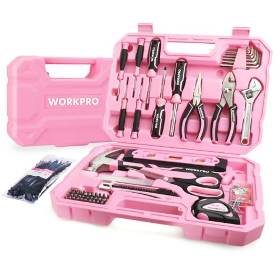 WORKPRO Pink Tool Set 258 PCS Tool Kit for Women Basic Household Case with Hammer Screwdriver Set Portable for Home Repair New
WORKPRO Pink Tool Set 258 PCS Tool Kit for Women Basic Household Case with Hammer Screwdriver Set Portable for Home Repair New