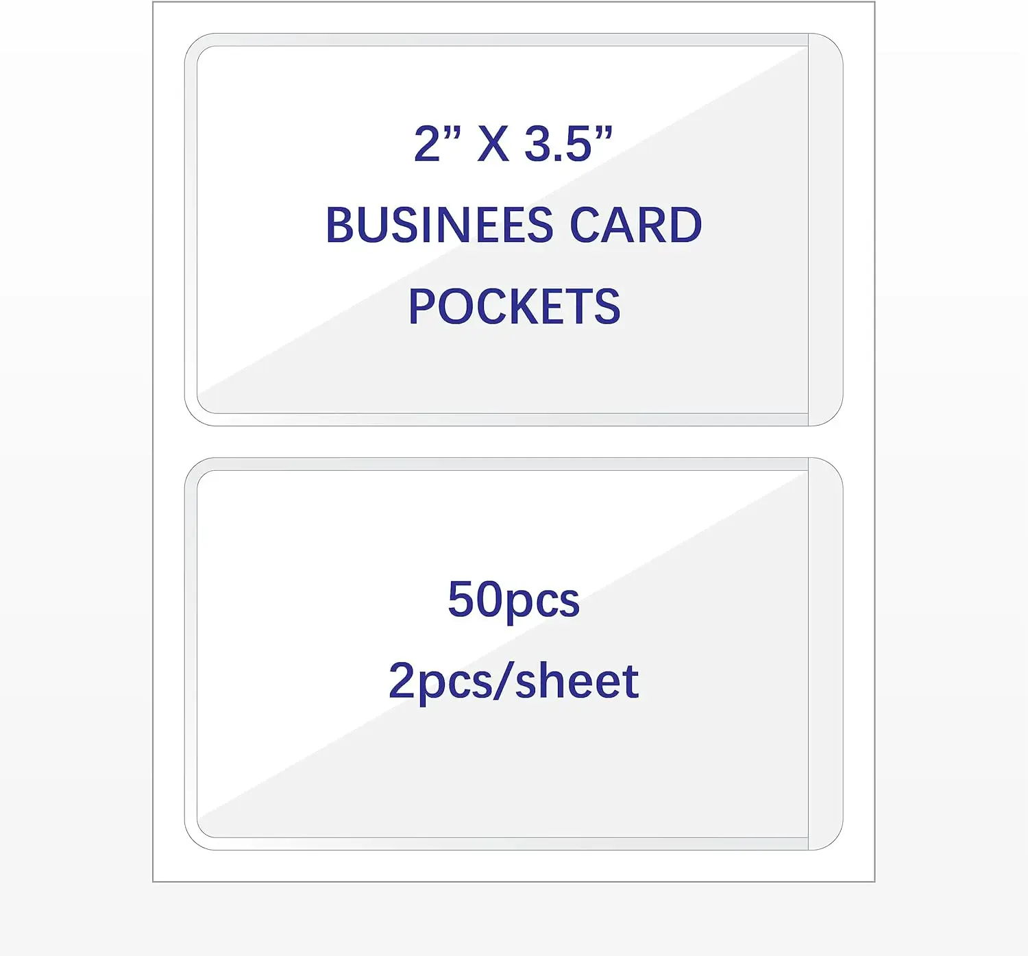 50 Pack Clear Adhesive Business Card Holders, Side Open for Easy Loading, Ideal for Organizing Bins, Library, and Office
50 Pack Clear Adhesive Business Card Holders, Side Open for Easy Loading, Ideal for Organizing Bins, Library, and Office