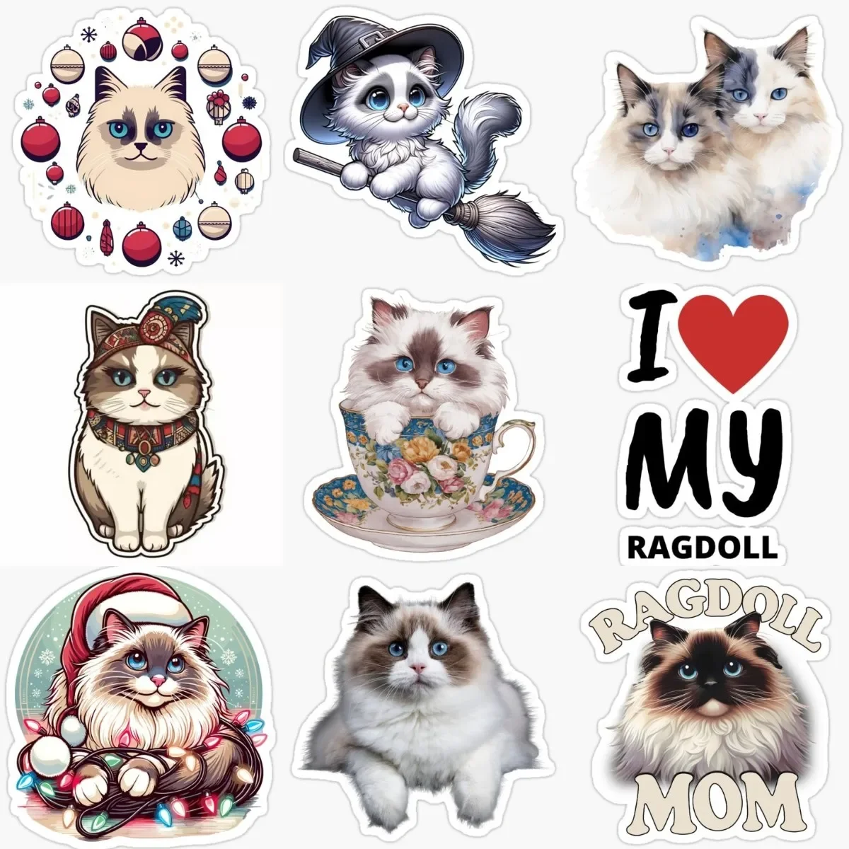 Cute Ragdoll Cat Pets Catoon Personalized Sticker for Decorate Fridge Room Wall Car Van Window Helmet Bumper Decal Accessories
Cute Ragdoll Cat Pets Catoon Personalized Sticker for Decorate Fridge Room Wall Car Van Window Helmet Bumper Decal Accessories