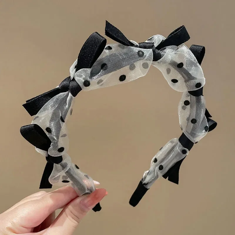 Breathable Mesh Hairband Headband Hair Hoop Polka Dot Lace Bow Vintage Style for Women Girls Party Daily Hair Accessories 
Breathable Mesh Hairband Headband Hair Hoop Polka Dot Lace Bow Vintage Style for Women Girls Party Daily Hair Accessories