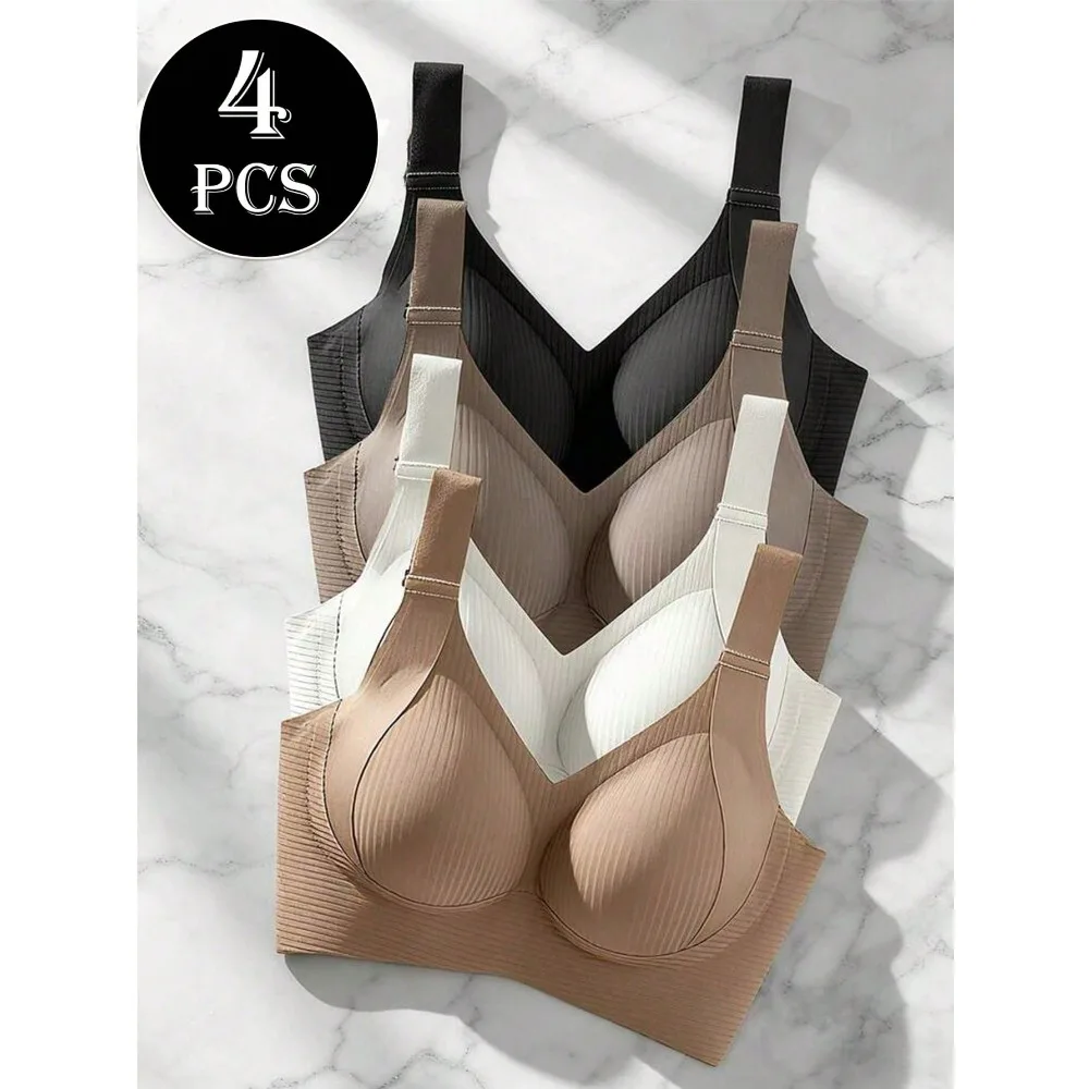 6-Piece/Set Women's Seamless Solid Color Wire-Free Sports Bras, Providing Push-Up And Soft Support, Suitable For Running And Yoga, With Comfortable Adjustable Wide Shoulder Straps.
6-Piece/Set Women's Seamless Solid Color Wire-Free Sports Bras, Providing Push-Up And Soft Support, Suitable For Running And Yoga, With Comfortable Adjustable Wide Shoulder Straps.