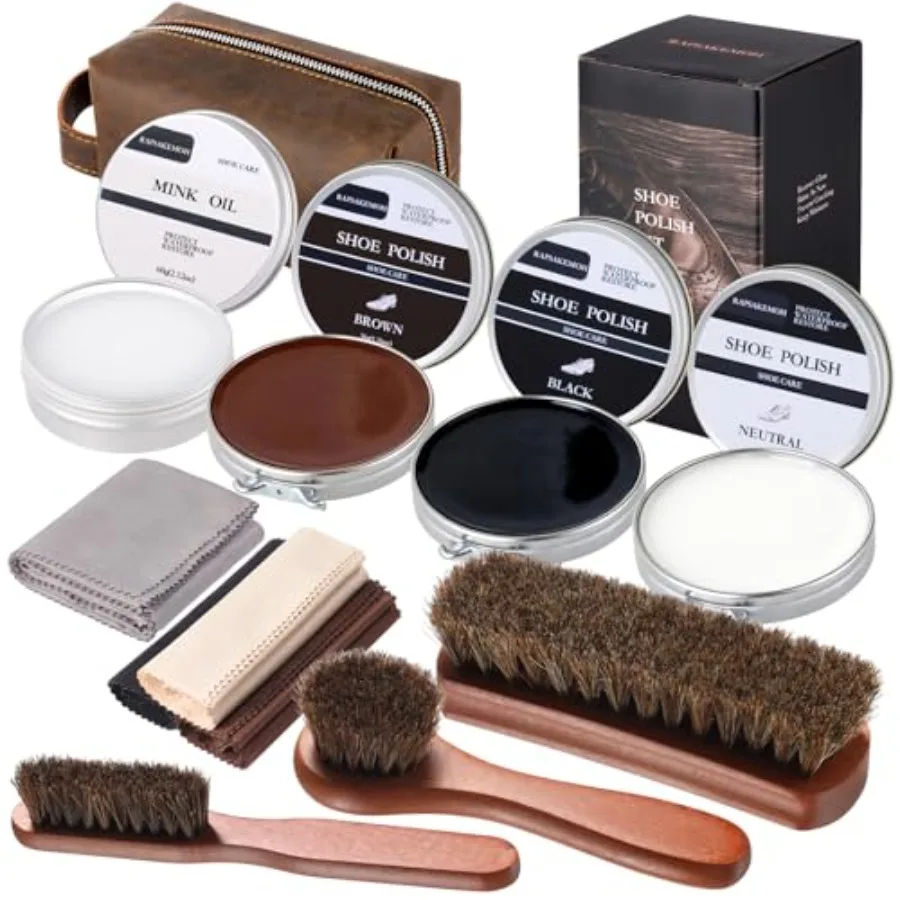 Shoe Polish Kit Horsehair Brush Shoe Shine Kit For men Shoes Boots Care Brushes Polish Kit
Shoe Polish Kit Horsehair Brush Shoe Shine Kit For men Shoes Boots Care Brushes Polish Kit
