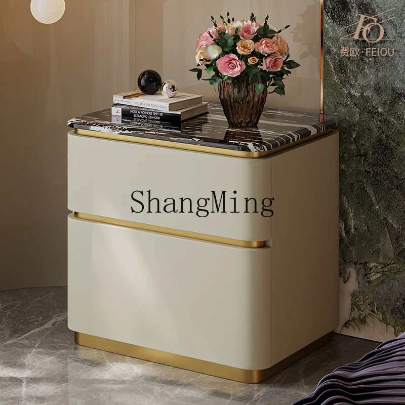 HJ light luxury bedside table leather solid wood fashion slate marble post-modern high-end bedroom bedside table
HJ light luxury bedside table leather solid wood fashion slate marble post-modern high-end bedroom bedside table