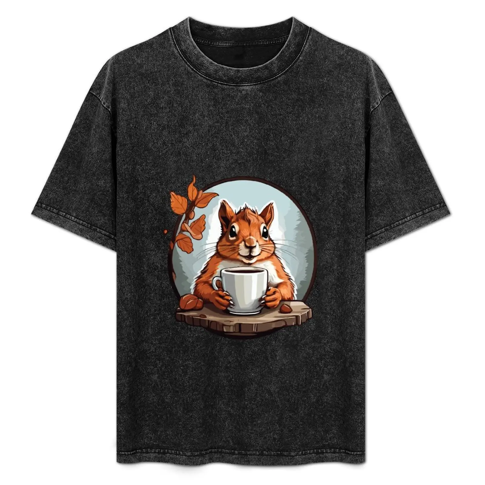 Squirrel Coffee T-Shirt Vintage Print Crew Neck Tee
Squirrel Coffee T-Shirt Vintage Print Crew Neck Tee