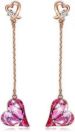 LSLYTQ Women Drop Earrings Embellished with Crystals from Heart Dangling Earrings Fashion Romantic Jewelry
LSLYTQ Women Drop Earrings Embellished with Crystals from Heart Dangling Earrings Fashion Romantic Jewelry