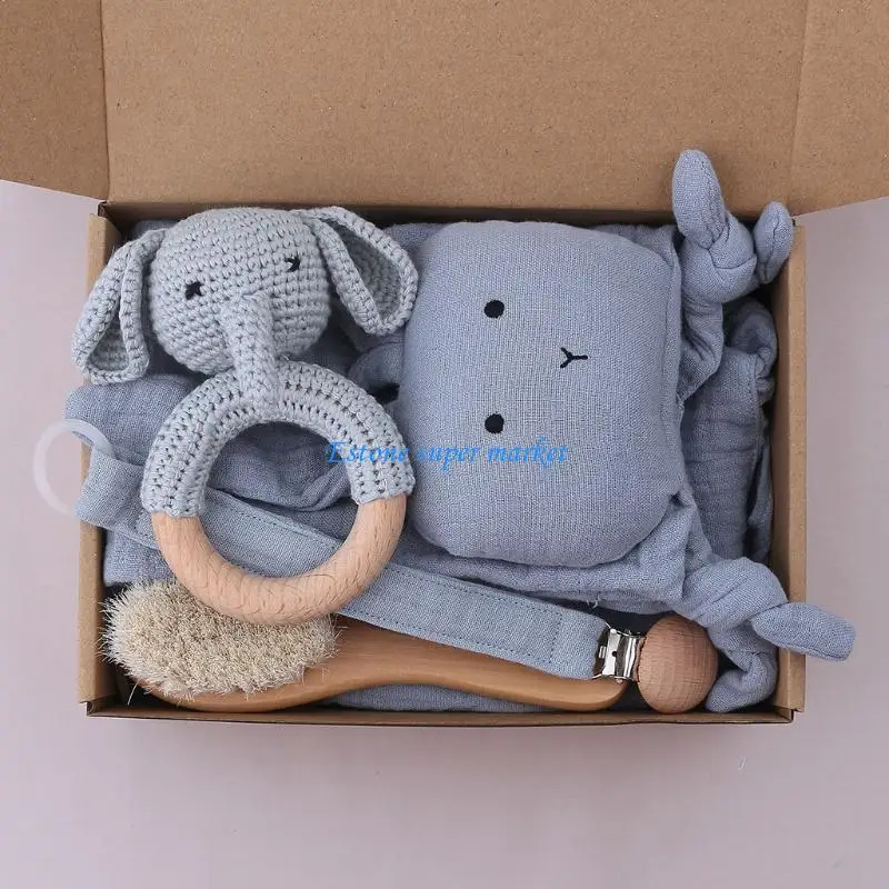 090B 5 Pcs Pacifier Chain Clip Infants Feeding Bib Appease Towel Hair Brush Wooden Crochet Rattle Teether Baby Gifts Set
090B 5 Pcs Pacifier Chain Clip Infants Feeding Bib Appease Towel Hair Brush Wooden Crochet Rattle Teether Baby Gifts Set