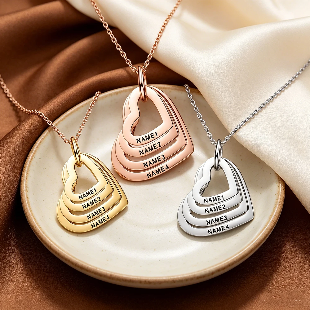 Custom Stainless Steel Heart-Shaped Women Necklace Engraving Multilayer Peach Heart Couple Pendant Jewelry Party Necklace Gifts
Custom Stainless Steel Heart-Shaped Women Necklace Engraving Multilayer Peach Heart Couple Pendant Jewelry Party Necklace Gifts