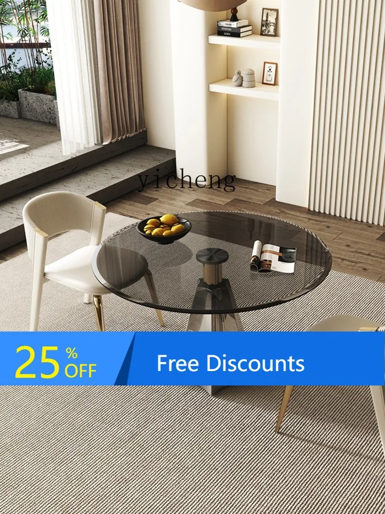 AA round glass minimalist small round table household small apartment dining table
AA round glass minimalist small round table household small apartment dining table