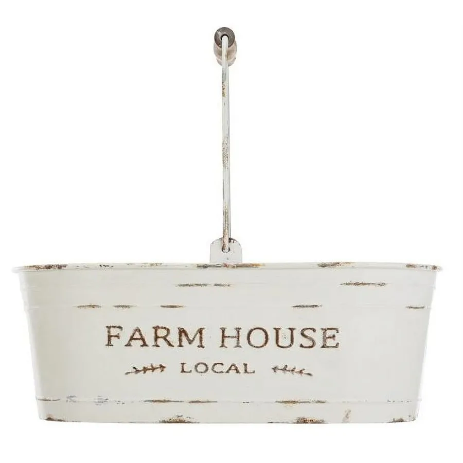 Oval Farmhouse Floral Metal Bucket with Handle 5.25'' White
Oval Farmhouse Floral Metal Bucket with Handle 5.25'' White