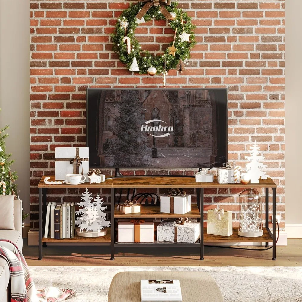 TV Stand with Power Outlets to 75 Inches, TV Console Table with Open Storage Shelves Cabinet,
TV Stand with Power Outlets to 75 Inches, TV Console Table with Open Storage Shelves Cabinet,