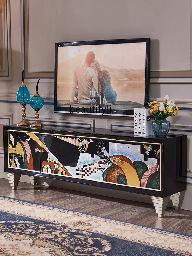 Black Italian light luxury post-modern living room TV cabinet floor cabinet coffee table high-end set
Black Italian light luxury post-modern living room TV cabinet floor cabinet coffee table high-end set