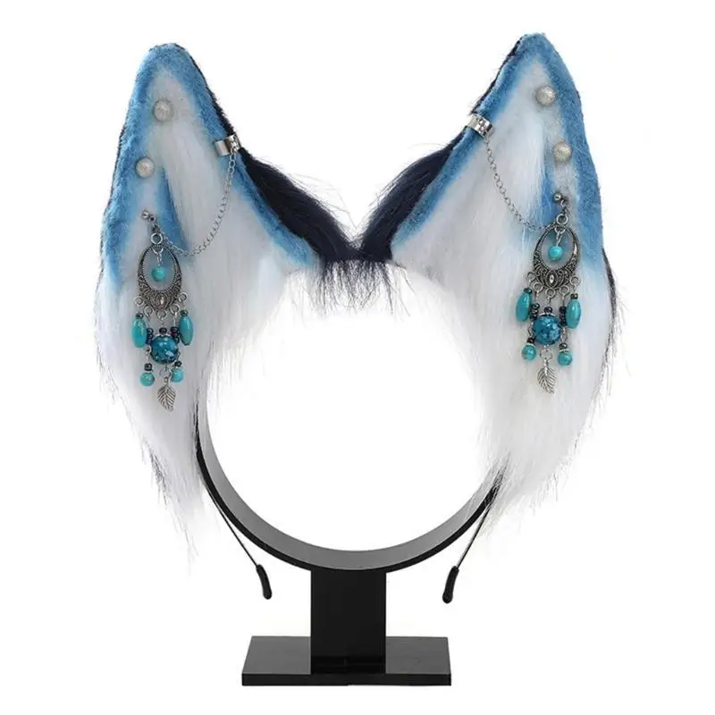 39BD Cartoon Wolf Ear Hair Hoop with Fringe Earring Hair Holder Girl Cosplay Headwear
39BD Cartoon Wolf Ear Hair Hoop with Fringe Earring Hair Holder Girl Cosplay Headwear