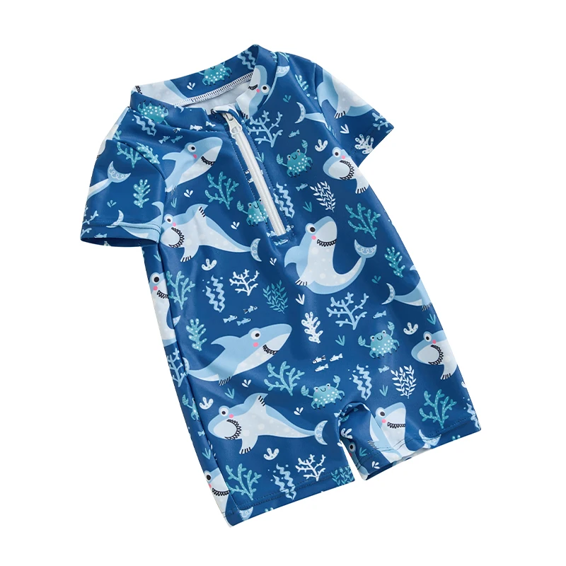 Toddler Boys Sun Protection Swimsuit Short Sleeve Crewneck Ocean Animal Print Zipper Swimwear
Toddler Boys Sun Protection Swimsuit Short Sleeve Crewneck Ocean Animal Print Zipper Swimwear