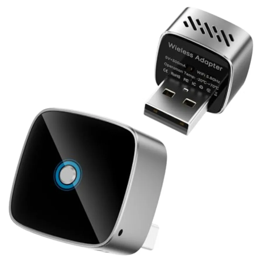Wirel CarPlay Adapter and Android Auto Dongle, One Click Multi Device Switching Seaml Connection, Compact Size, Plug and Play W
Wirel CarPlay Adapter and Android Auto Dongle, One Click Multi Device Switching Seaml Connection, Compact Size, Plug and Play W