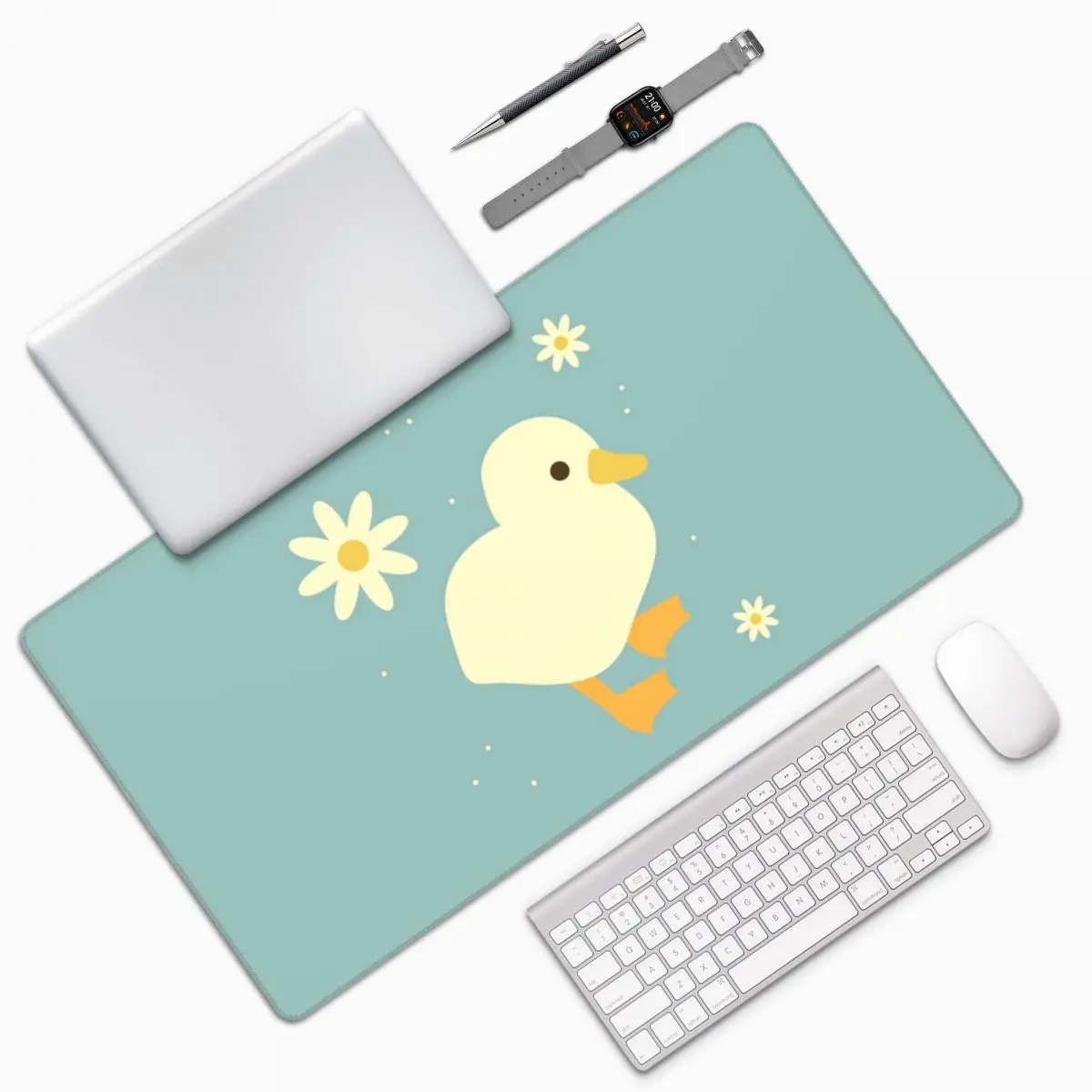 Cute Duckand Duck Flower Cartoon Pattern Large Mouse Pad Computer Keyboard Mouse Mat Gamer PC Laptop Desk Mat
