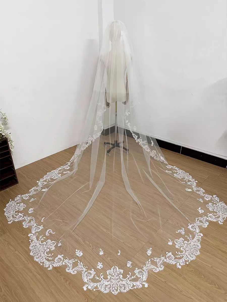 New 2 Layer Veil Wedding Veil Can Cover Face Cathedral Welon Wedding Veils Long Lace Edge White Ivory Veil with Comb
New 2 Layer Veil Wedding Veil Can Cover Face Cathedral Welon Wedding Veils Long Lace Edge White Ivory Veil with Comb