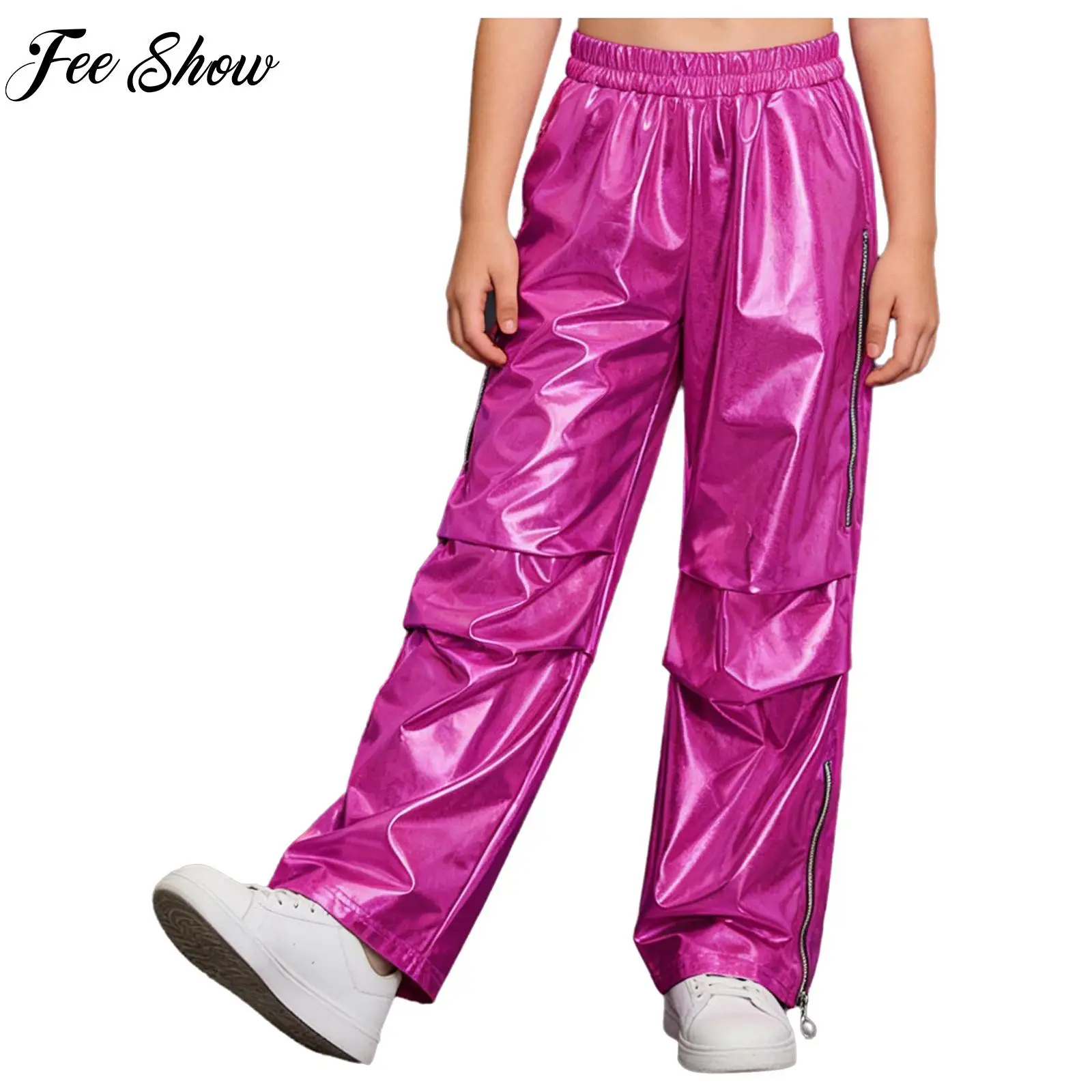 Boys Girls Hip Hop Street Jazz Dance Performance Costume Kids Tear Away Side Zipper Metallic Cargo Skateboarding Pants Trousers
Boys Girls Hip Hop Street Jazz Dance Performance Costume Kids Tear Away Side Zipper Metallic Cargo Skateboarding Pants Trousers