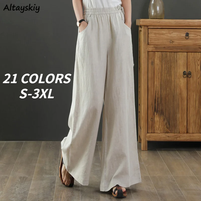 Casual Pants Women Linen Ins S-3XL Female Elegant Popular Spring Baggy Ulzzang Drawstring Wide Leg Trouser 21 Colors Chic
Casual Pants Women Linen Ins S-3XL Female Elegant Popular Spring Baggy Ulzzang Drawstring Wide Leg Trouser 21 Colors Chic