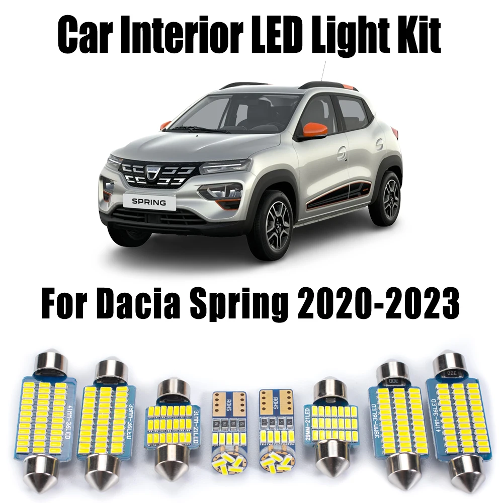7 шт. автомобильные аксессуары Canbus для Dacia Spring 2020 2021 2022 2023 купольный багажник освещение номерного знака светодиодный комплект внутренних потолочных ламп
7 шт. автомобильные аксессуары Canbus для Dacia Spring 2020 2021 2022 2023 купольный багажник освещение номерного знака светодиодный комплект внутренних потолочных ламп