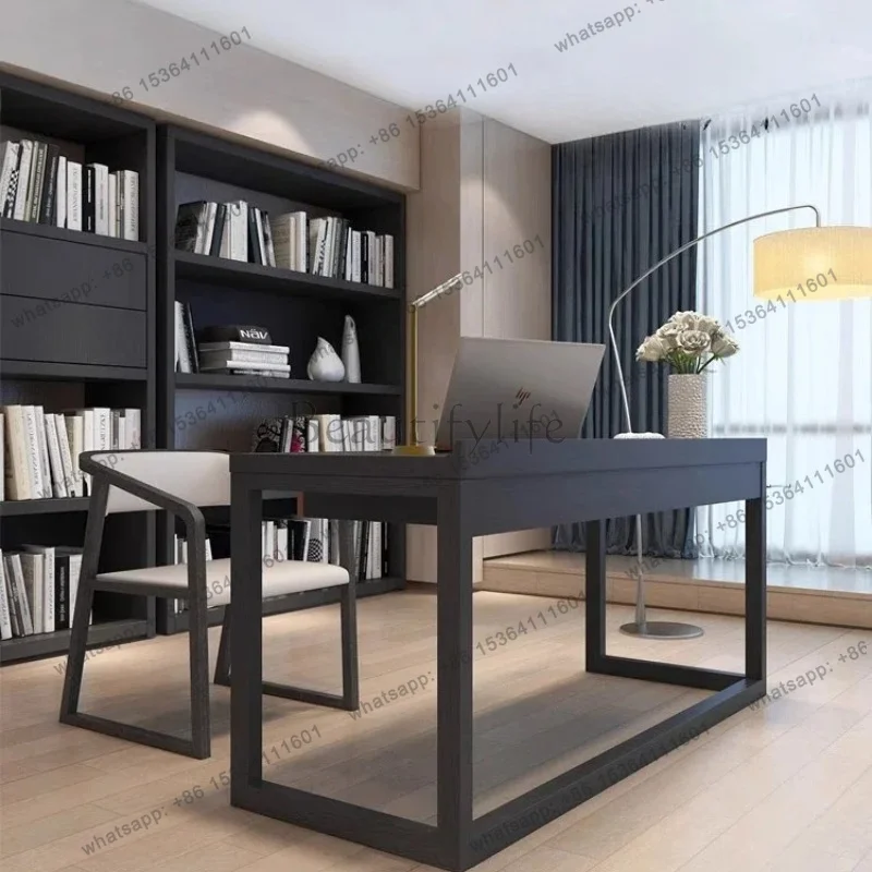 Nordic Simple Desk Home Writing Desk Bookcase Light Luxury Black Study Furniture Set Combination
Nordic Simple Desk Home Writing Desk Bookcase Light Luxury Black Study Furniture Set Combination