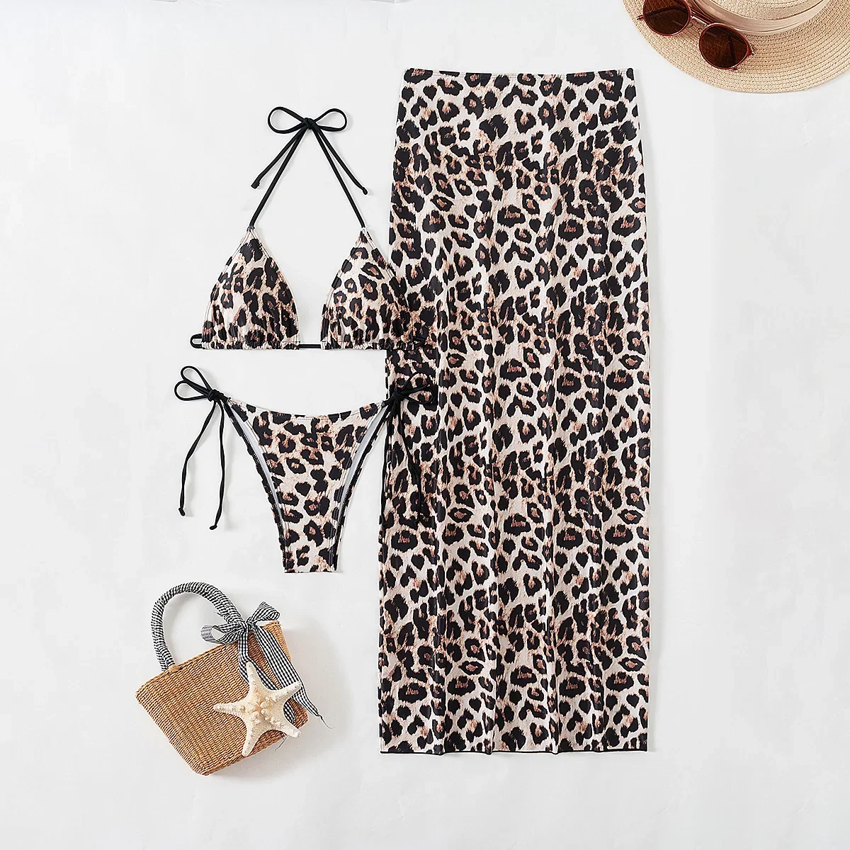 Sexy Triangle Push Up Side String Bikini Leopard 3 Piece Swimsuit Women Swimwear With Long Dress Swimdress Bathing Suit Bather
Sexy Triangle Push Up Side String Bikini Leopard 3 Piece Swimsuit Women Swimwear With Long Dress Swimdress Bathing Suit Bather