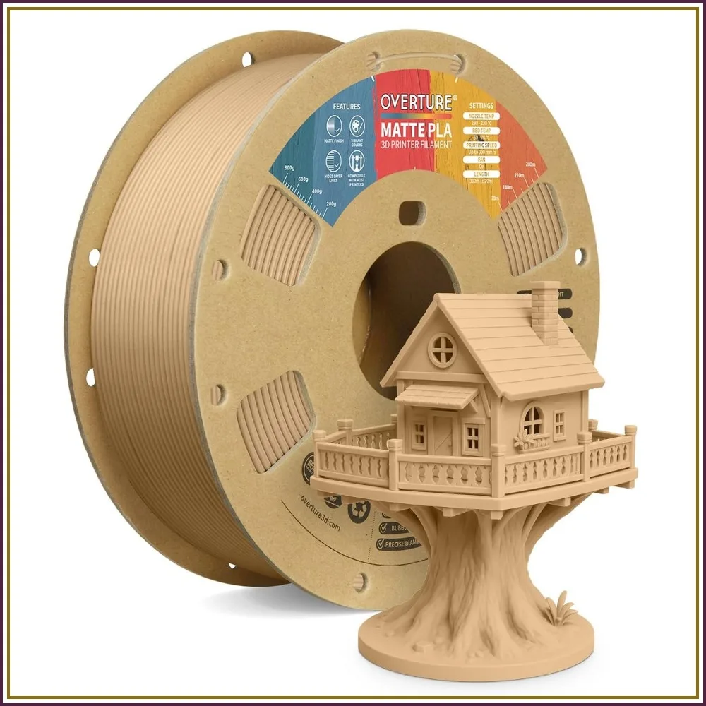 Matte PLA 1.75mm 3D Printer Filament, 1kg Spool, Low Warping, High Precision, Fit Most FDM Printers
Matte PLA 1.75mm 3D Printer Filament, 1kg Spool, Low Warping, High Precision, Fit Most FDM Printers
