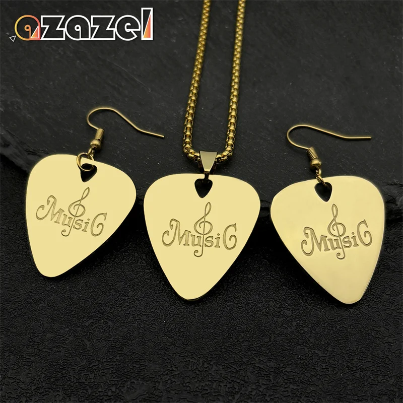 Water Drop Music Guitar Pick Pendant Necklace Earrings Women Men Stainless Steel Gold Color Punk Musical Bass Note Party Jewelry
Water Drop Music Guitar Pick Pendant Necklace Earrings Women Men Stainless Steel Gold Color Punk Musical Bass Note Party Jewelry