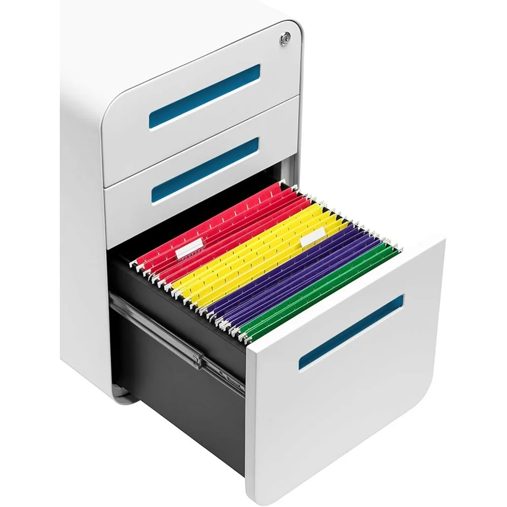 3 Drawer File Cabinet with Lock - Under Office Desk Metal Filing Cabinet Wheels and Stationary Feet,Pre-Assembled,White/Aqua
3 Drawer File Cabinet with Lock - Under Office Desk Metal Filing Cabinet Wheels and Stationary Feet,Pre-Assembled,White/Aqua