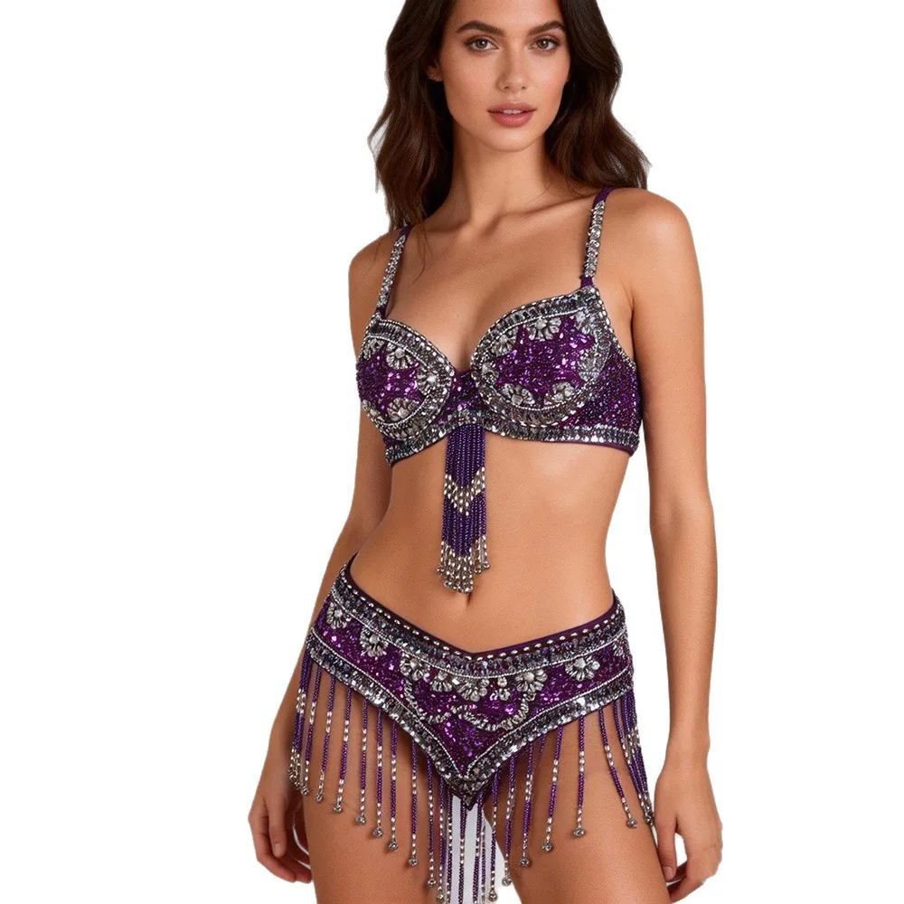 Women's Oriental Style Sequin Beaded Bra and Belt 2-piece Water Diamond Dance Costume Performance Suit Belly Dancing
Women's Oriental Style Sequin Beaded Bra and Belt 2-piece Water Diamond Dance Costume Performance Suit Belly Dancing