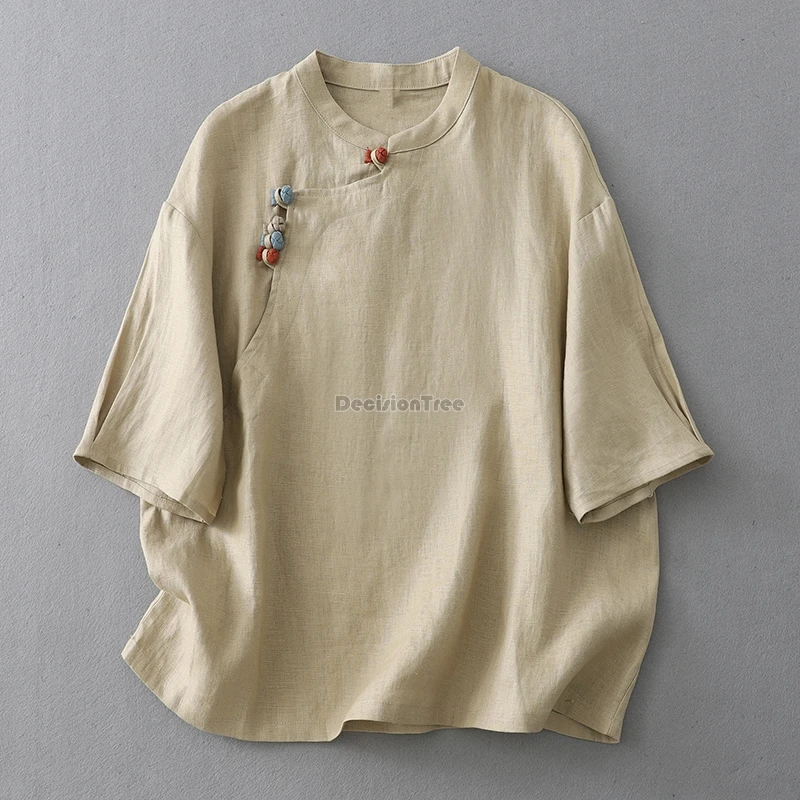 Новинка 2023 года, летняя блузка Cheongsam с короткими рукавами и воротником-стойкой в китайском стиле, свободный топ дзен, чай, хлопок и лен, костюм Тан в стиле ретро, t001
Новинка 2023 года, летняя блузка Cheongsam с короткими рукавами и воротником-стойкой в китайском стиле, свободный топ дзен, чай, хлопок и лен, костюм Тан в стиле ретро, t001